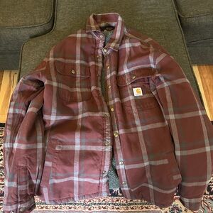 Carhartt Men’s FLANNEL SHERPA-LINED PLAID SHIRT JACKET
